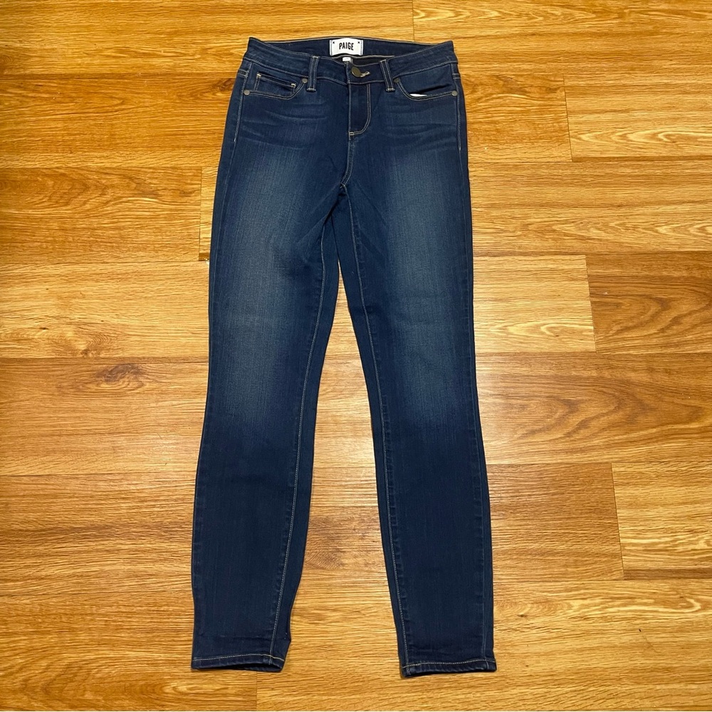 NWOT PAIGE Verdugo Ankle Jeans Denim, Dark Wash, Waist Size 25